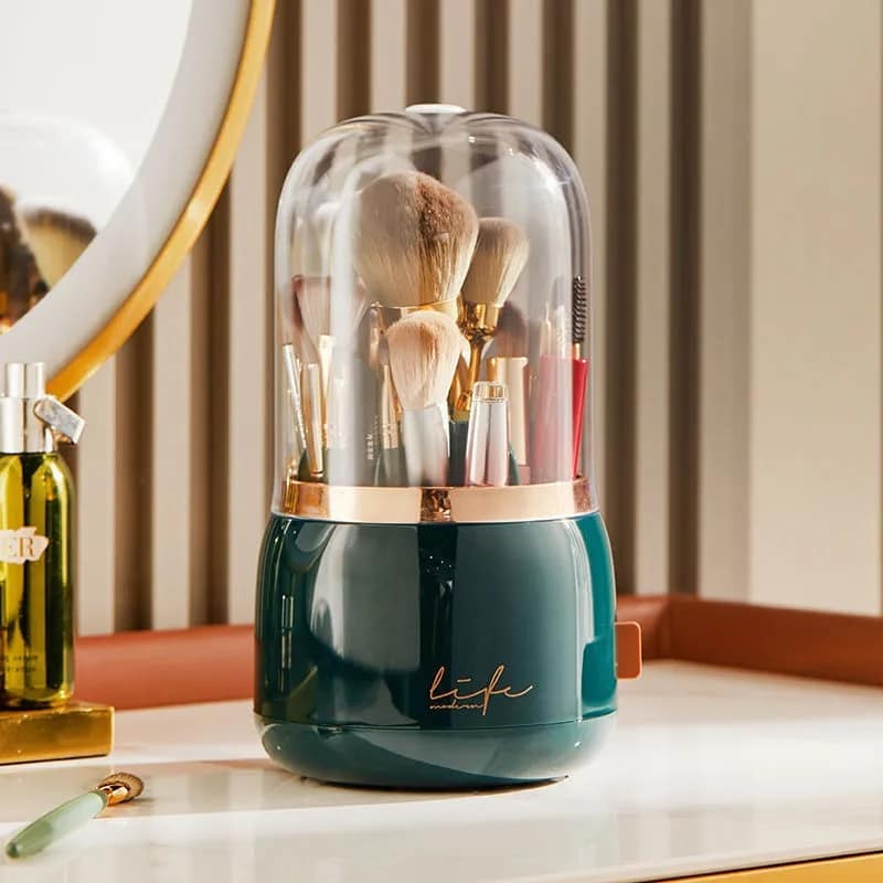 360° Rotating Portable Makeup Brushes Holder
